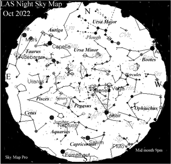 Night Sky Map - Oct 22